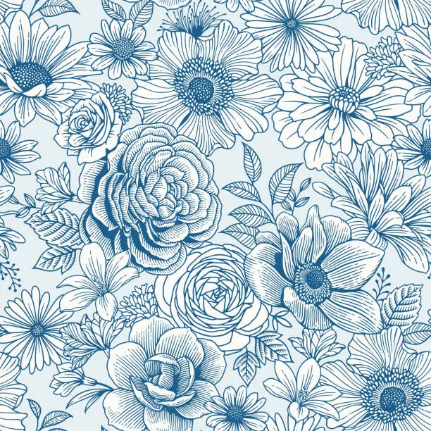 Vector illustration of Seamless Floral Pattern
