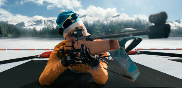 istock Athletic woman at the biathlon competitions 945571380