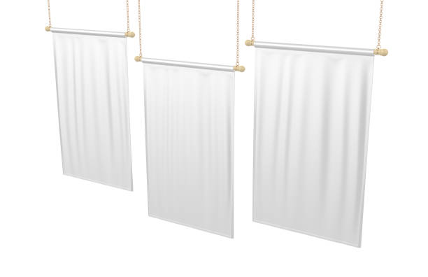 istock White blank Vertical Flag Banner Mock up template. 3d illustration. 945575146