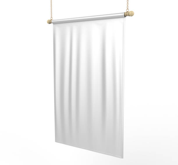 istock White blank Vertical Flag Banner Mock up template. 3d illustration. 945577566