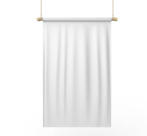 istock White blank Vertical Flag Banner Mock up template. 3d illustration. 945577934