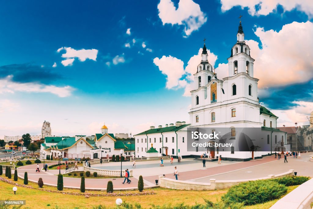 Minsk, Belarus. Cathédrale du Saint-Esprit. Monument célèbre - Photo de Biélorussie libre de droits