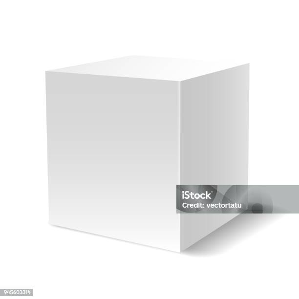 Vetores de Cubo 3d Branco e mais imagens de Cubo - Cubo, Caixa - Recipiente, Branco