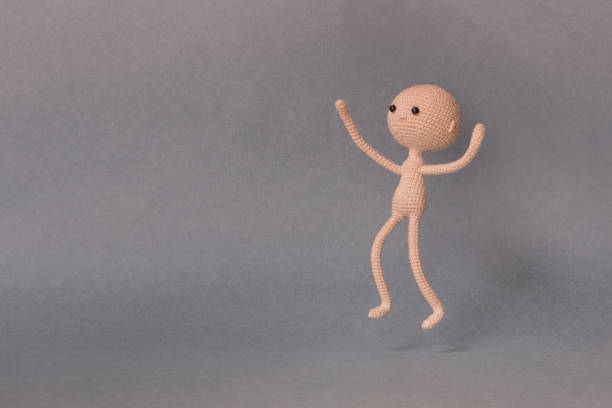 istock Mockup for presentation slide.The man jumps with open arms 945603620
