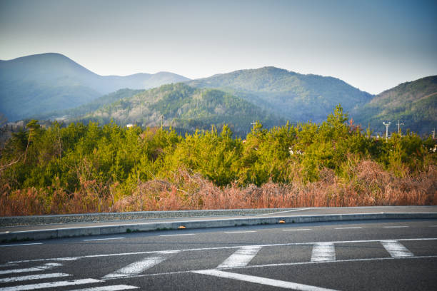 I captured this picture when I was passing a green mountain besides the road at a lazy noon