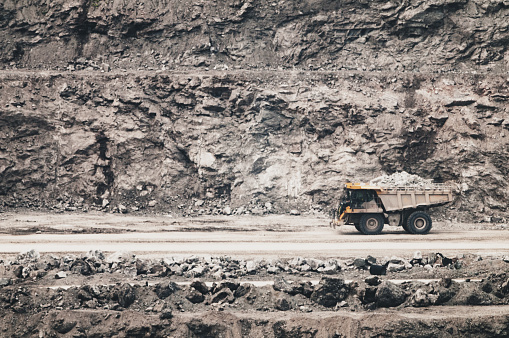 Large scale gypsum mining.