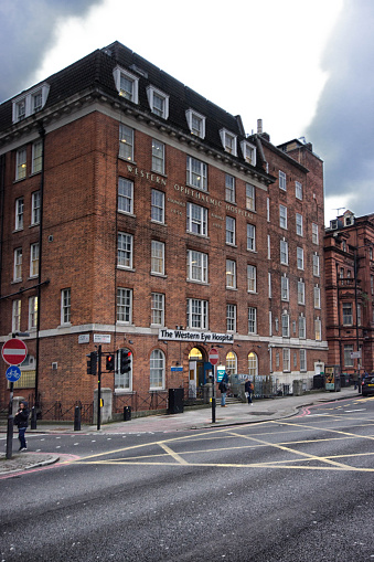 Exterior of the Western Ophthalmic Hospital on bakers Street in London, England.