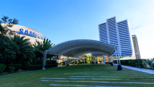 Facade of SM Aura Premier, Shopping mall in Taguig, Philippines Manila, Philippines - Feb 24, 2018 : Facade of SM Aura Premier, Shopping mall in Taguig, Philippines taguig stock pictures, royalty-free photos & images