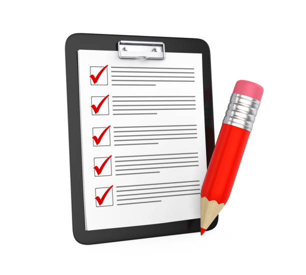 istock Clipboard Checklist with Pencil Isolated 945639386