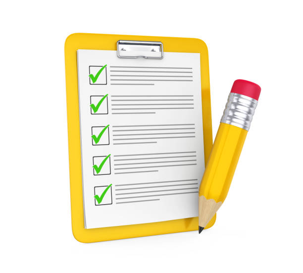 istock Clipboard Checklist with Pencil Isolated 945639730