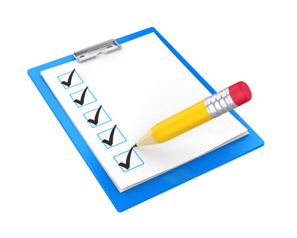 istock Clipboard Checklist with Pencil Isolated 945640214