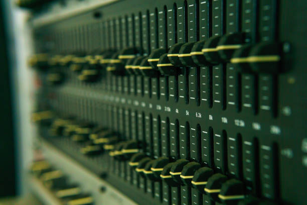 istock close up of sound mixer. selective focus. 945650242