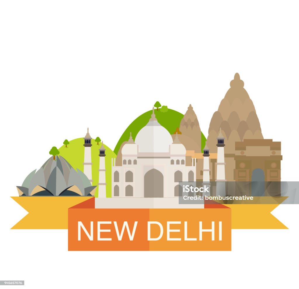 New Delhi City Stock Illustration - Download Image Now - New Delhi, Cartoon,  City - iStock