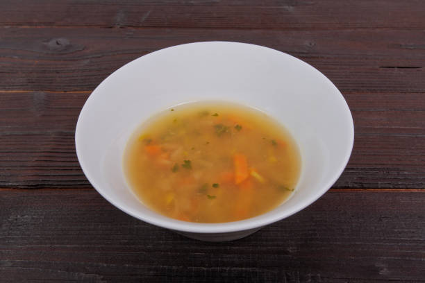 istock Tasty miso vegetable soup on a table 945663138