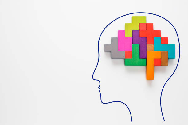 istock Human brain is made of multi-colored wooden blocks. 945667304