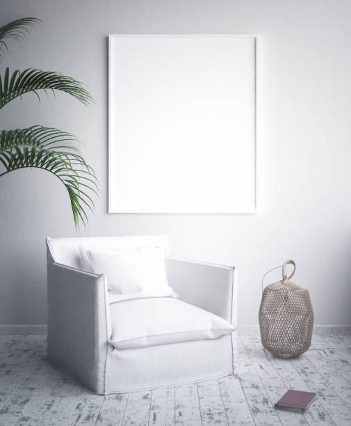 istock Mock up poster frame, interior minimalism, Scandinavian design 945671320