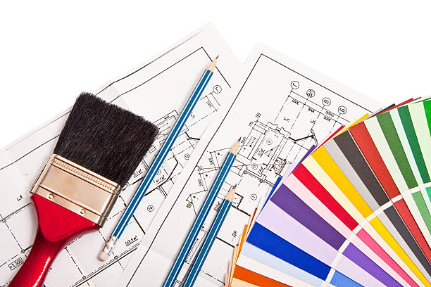 istock Pencils, drawings and color guide on white 94567303