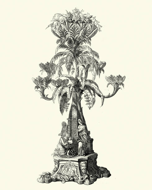 Victorian Decor Epergne Or Centrepiece 1850s Stock Illustration - Download  Image Now - 1850-1859, 19th Century, Antique - iStock