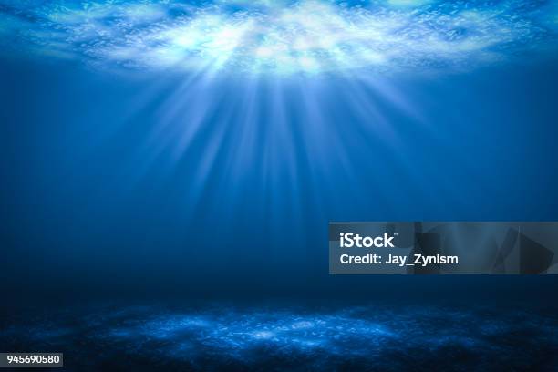 Sunbeam Abstract Underwater Backgrounds In The Sea Stock Photo - Download Image Now