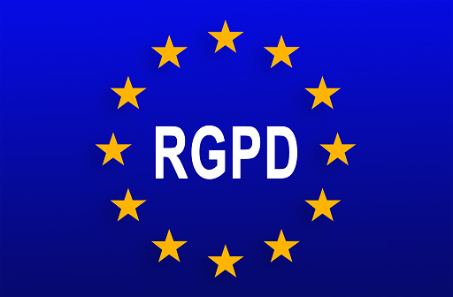 Flag of European Union with RGPD word inside