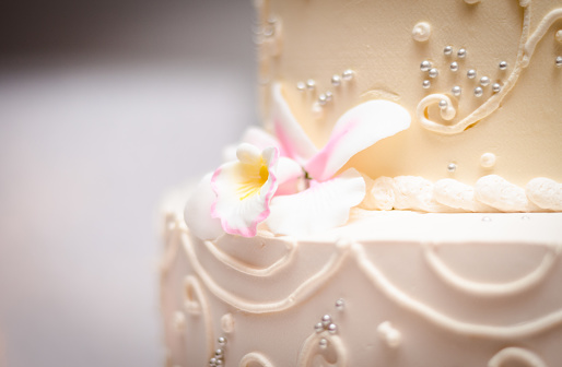 close up of a wedding cake