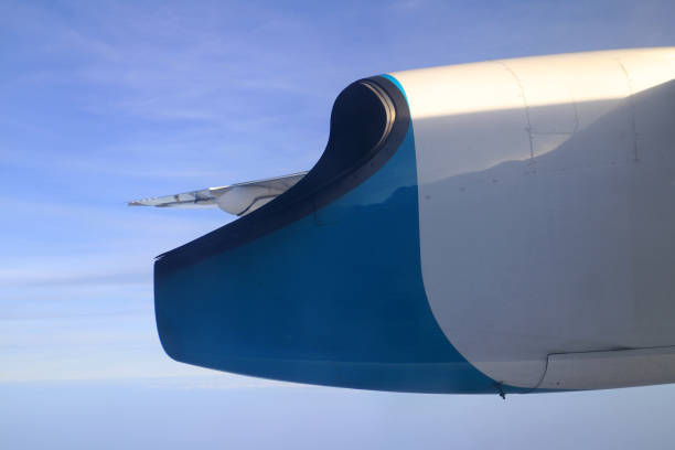istock Exhaust Nozzle of Propeller Plane Engine 945725288