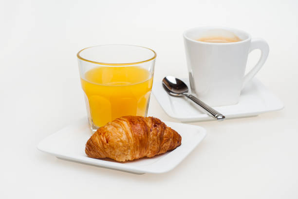 istock Continental breakfast, croissant, orange juice and coffee 945733268