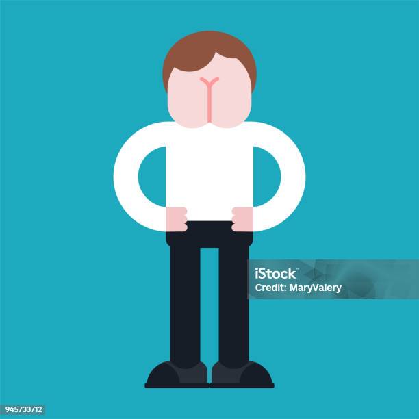 Ass For Face Asshole Man Vector Illustration Stock Illustration - Download Image Now - Adult, Adults Only, Back