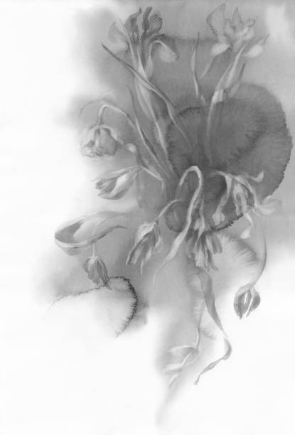 istock dried flowers in grey watercolor background 945734822