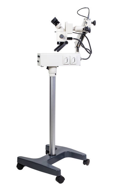 istock Modern medical equipment - portable operation surgical microscope isolated 945766582