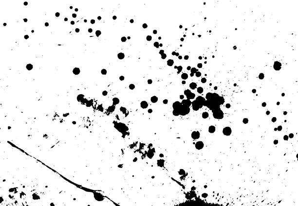 istock Hand-made grunge texture. Abstract ink drops background. Black and white grunge illustration. Vector watercolor artwork pattern. 945773216