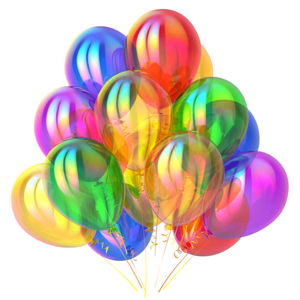 istock Party balloons birthday decoration multicolored glossy 945782772