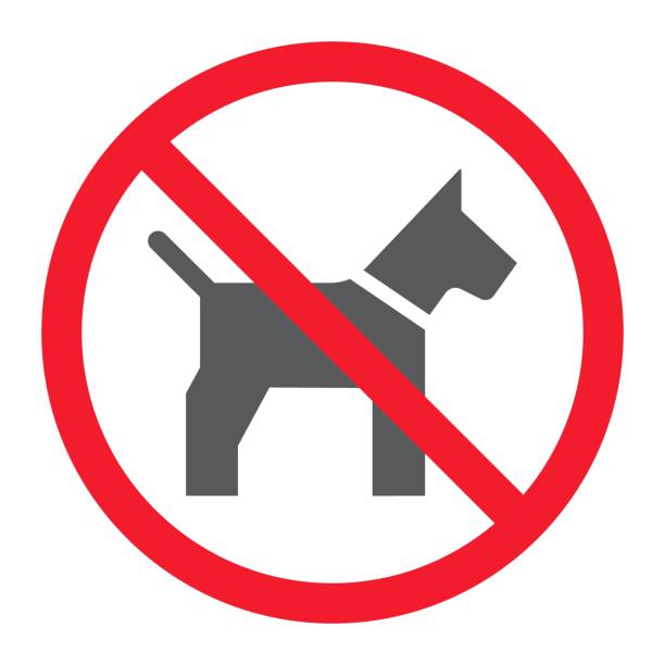 ilustrações de stock, clip art, desenhos animados e ícones de no dog glyph icon, prohibition and forbidden, no pet sign vector graphics, a solid pattern on a white background, eps 10. - dog alarm