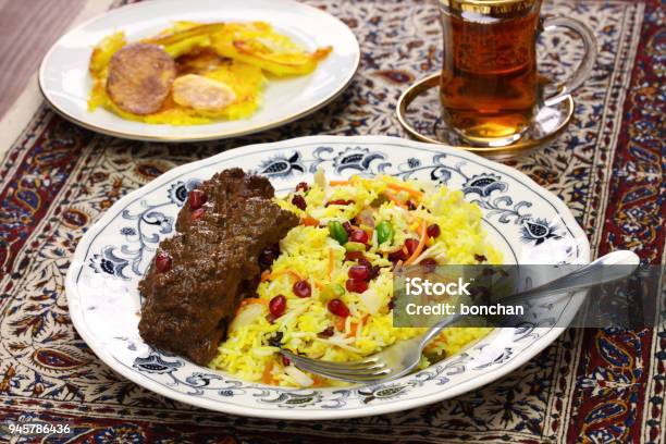Iranian Persian Cuisine Stock Photo - Download Image Now - Iran, Food, Pomegranate