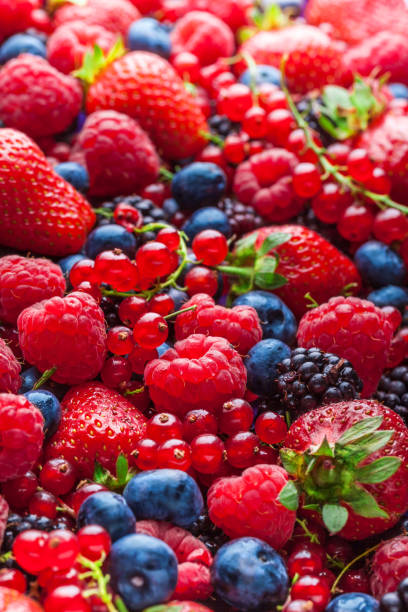 istock Berries fresh colorful assortment strawberries blackberries red currant raspberries arrangement 945818510