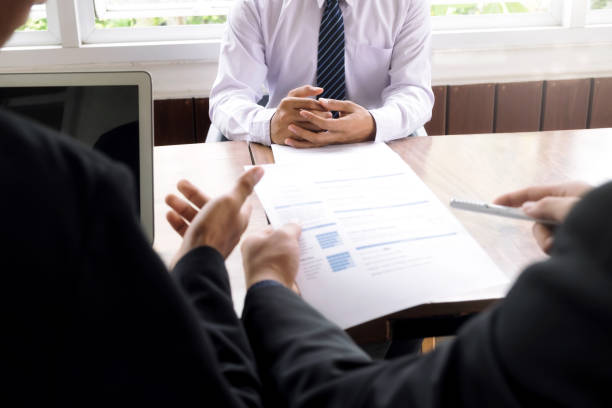 istock Job applicants having interview at the office. 945819480