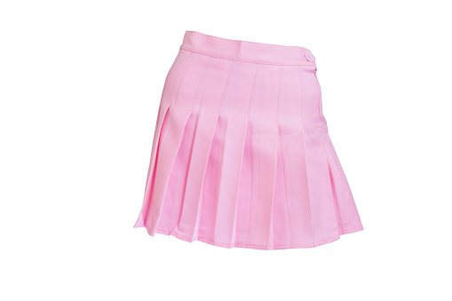 Pink short skirt, isolated on white background with clipping path.