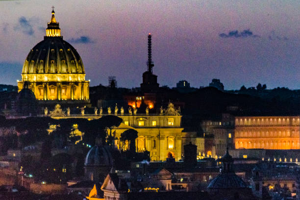 istock Night Scene Rome Cityscape Aerial View 945849256