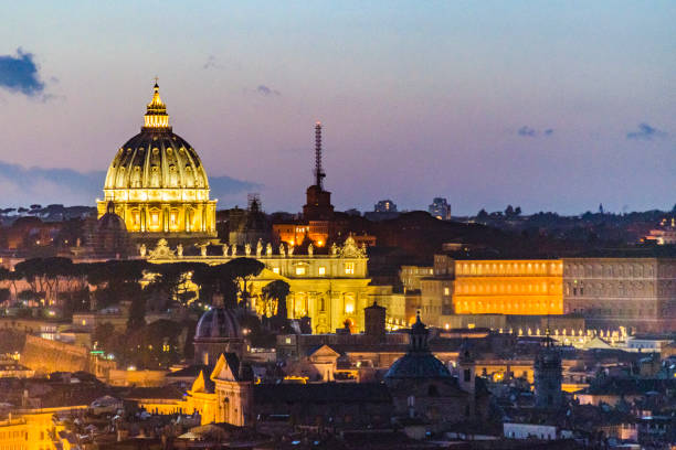 istock Night Scene Rome Cityscape Aerial View 945849812