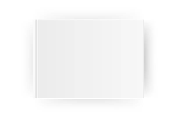 istock Blank horizontal A4 book cover template . Mock up closed magazine or notebook. Isolated on white background. Vector Illustration 945856512