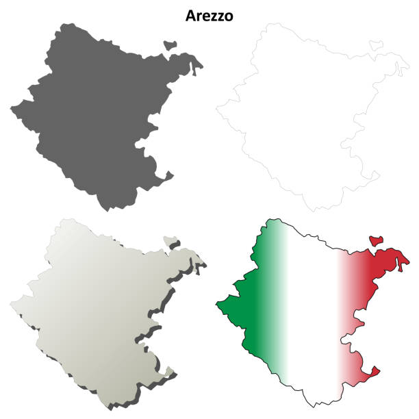 Arezzo blank detailed outline map set Arezzo province blank detailed outline map set arezzo stock illustrations