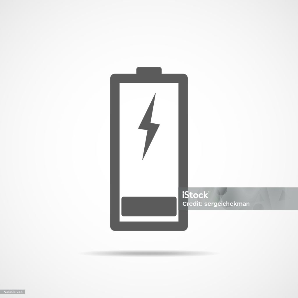 Charging battery icon. Vector Illustration Charging battery icon, isolated on light background. Vector Illustration. Battery icon in flat design. Battery stock vector