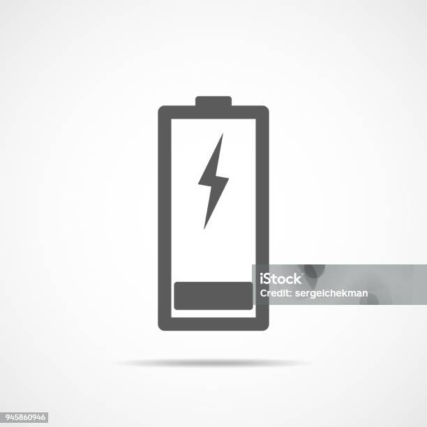 Charging Battery Icon Vector Illustration Stock Illustration - Download Image Now - Battery, Battery Charger, Electricity
