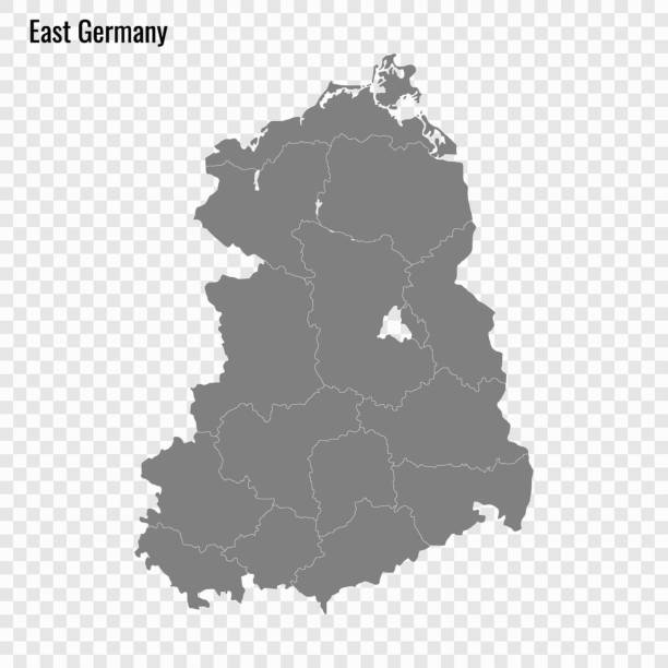 High quality map of East Germany High quality map of East Germany with borders of the regions east germany stock illustrations