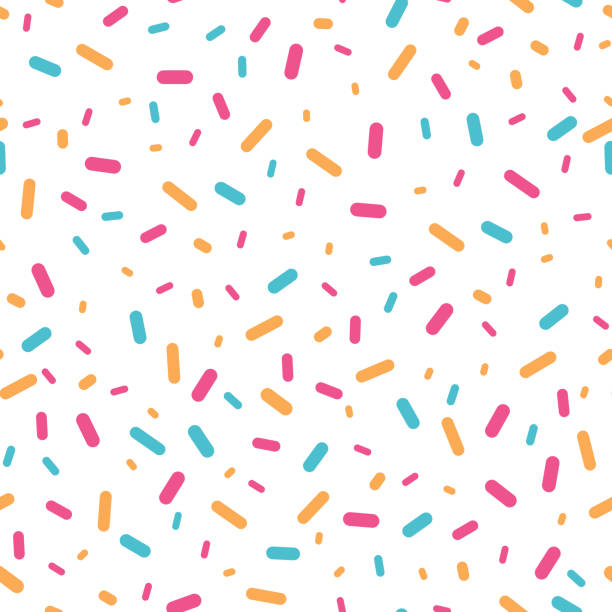 Colorful confetti sprinkles seamless pattern. Colorful confetti sprinkles seamless pattern. Great for a birthday party or an event celebration invitation or decor. Surface pattern design. sprinkles stock illustrations