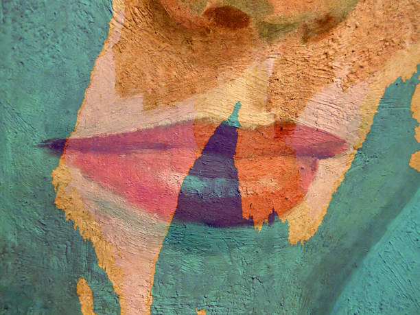 istock Textured torn Paper and Painted Mouth 945878296