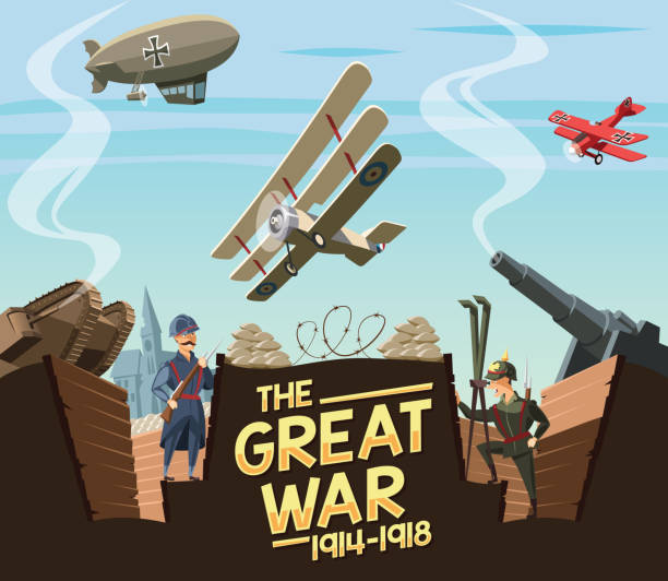 The Great War scene The Great War scene trench stock illustrations