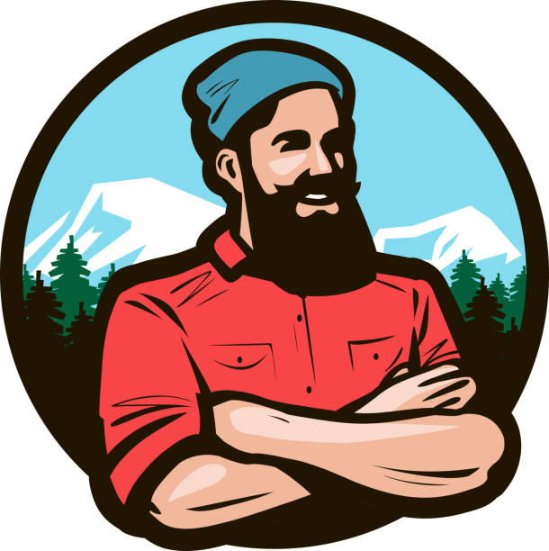 712 Mountain Man Beard Illustrations & Clip Art - iStock | Lumberjack, Log  cabin wall