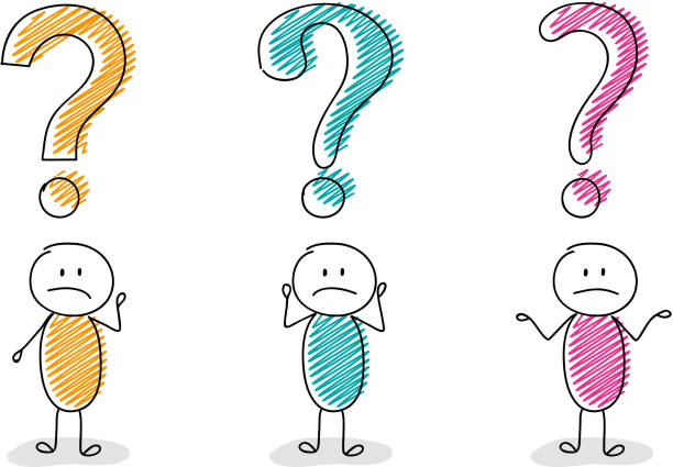 Collection of colurful stickmen with question mark icon. Vector. Collection of colurful stickmen with question mark icon. Vector. colurful stock illustrations
