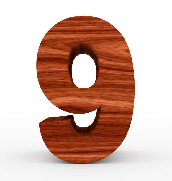 istock number 9 3d wooden isolated on white 945880996